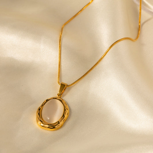 18K Gold Natural Stone Necklace - Luxy