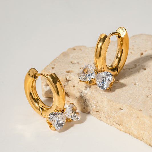 18K Gold Healing  Diamond Earrings -Audrey