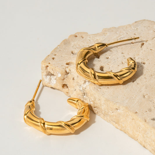18K Gold C-Wrap Earrings- Cece